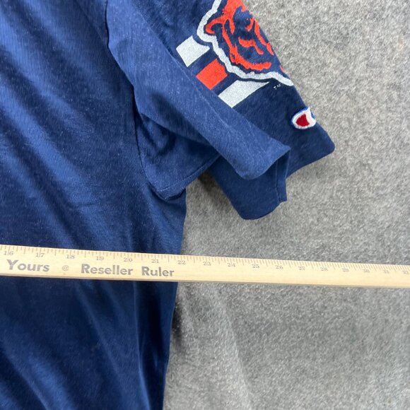 Champion Chicago Bears Shirt Men XL Navy Cotton Nylon Vintage USA Extra Large - Picture 8 of 10
